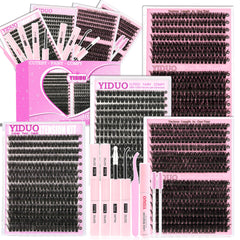 YIDUO 4 styles lash clusters kit for versatile at-home styling