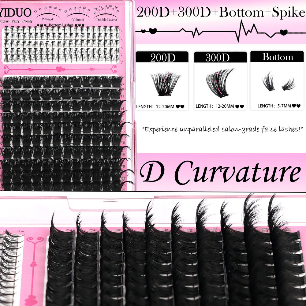 YIDUO D-curvature 80D-100D lashes provide natural volume.