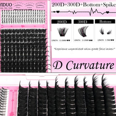YIDUO D-curvature 80D-100D lashes provide natural volume.