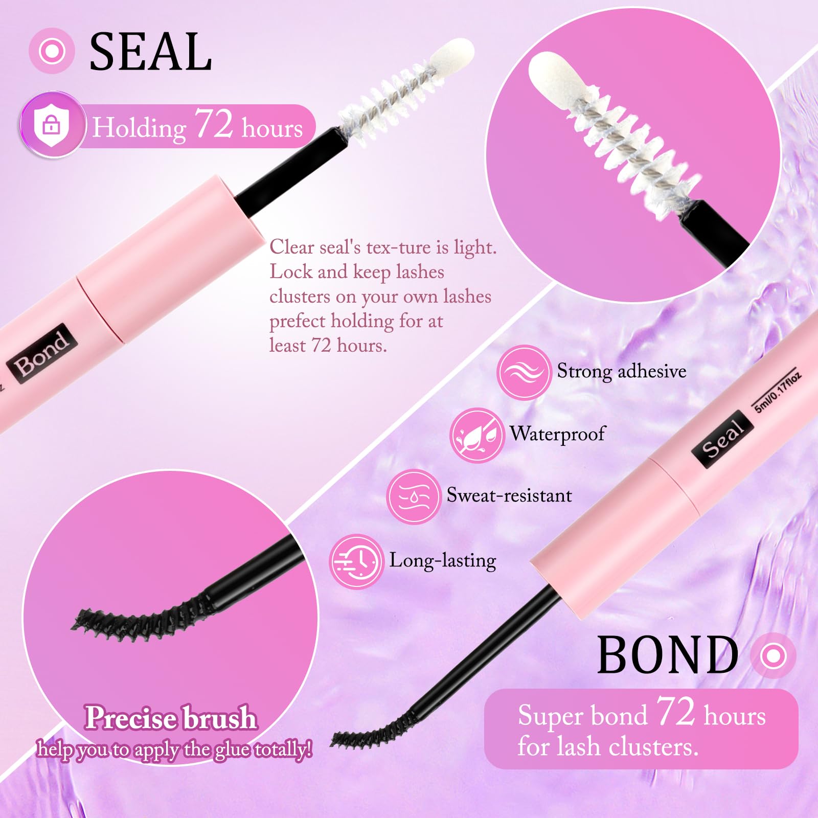 Dual-head brush assists lash grooming and separation