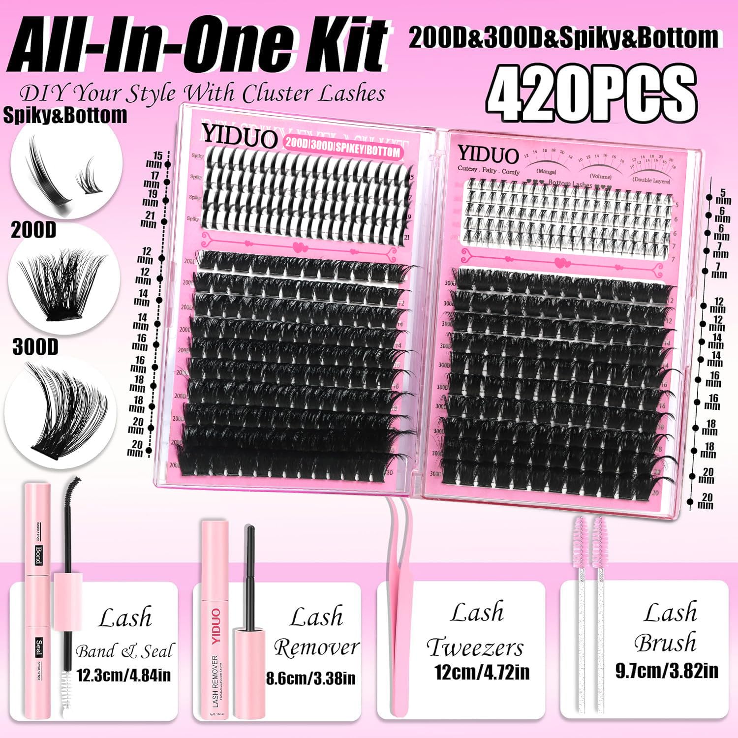 YIDUO 12-18mm lashes for lightweight, natural-to-subtle density.