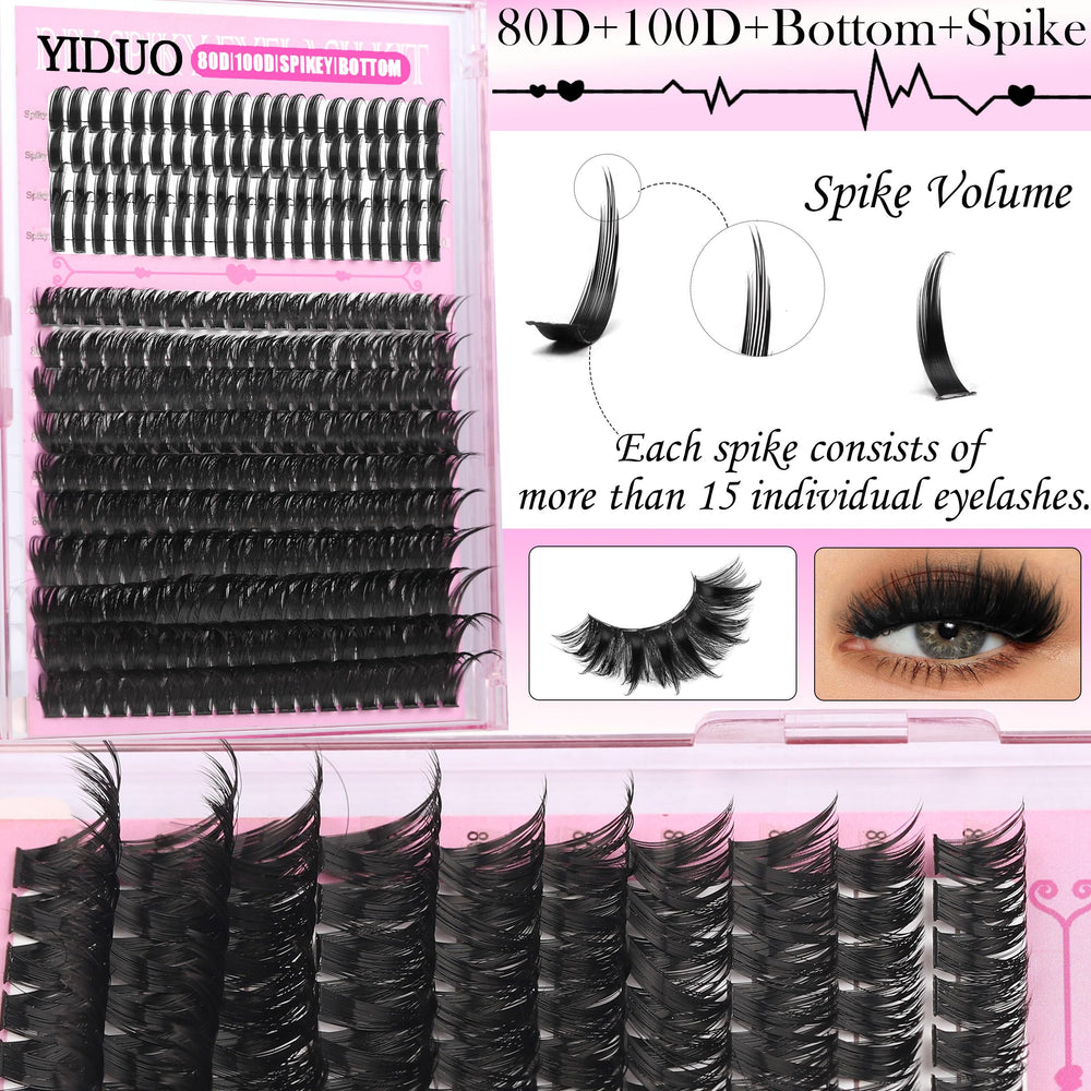 YIDUO mega 300D lashes create bold, eye-catching length.