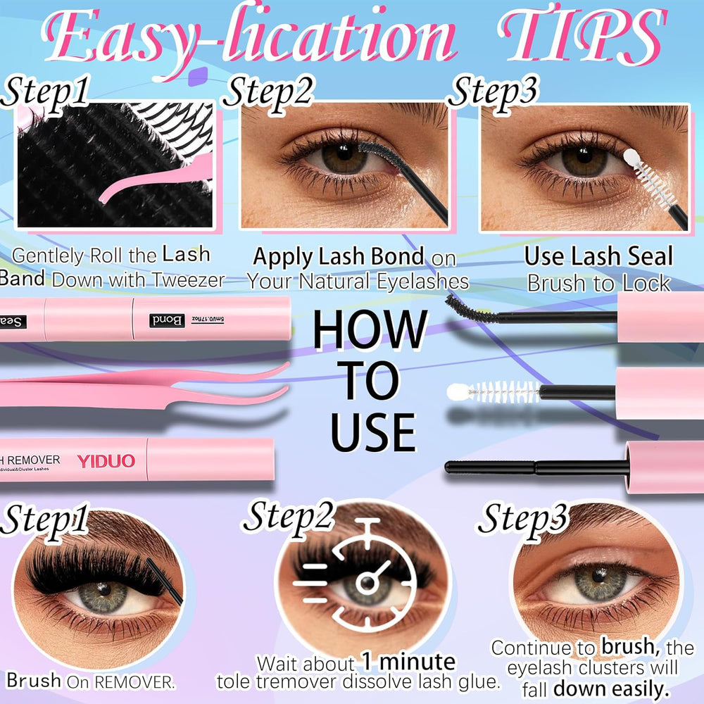 YIDUO varied length lashes 12-21mm support different looks.
