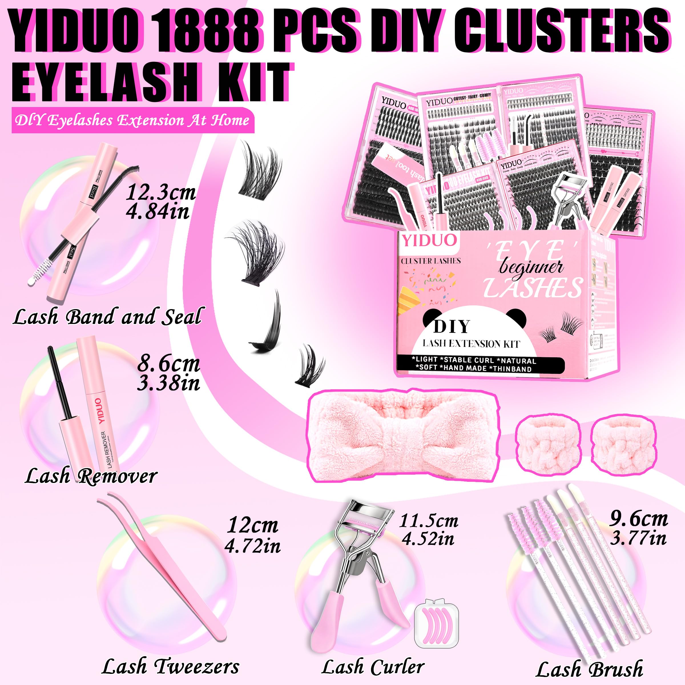 YIDUO manga spikes lash clusters for dramatic, layered eye definition.