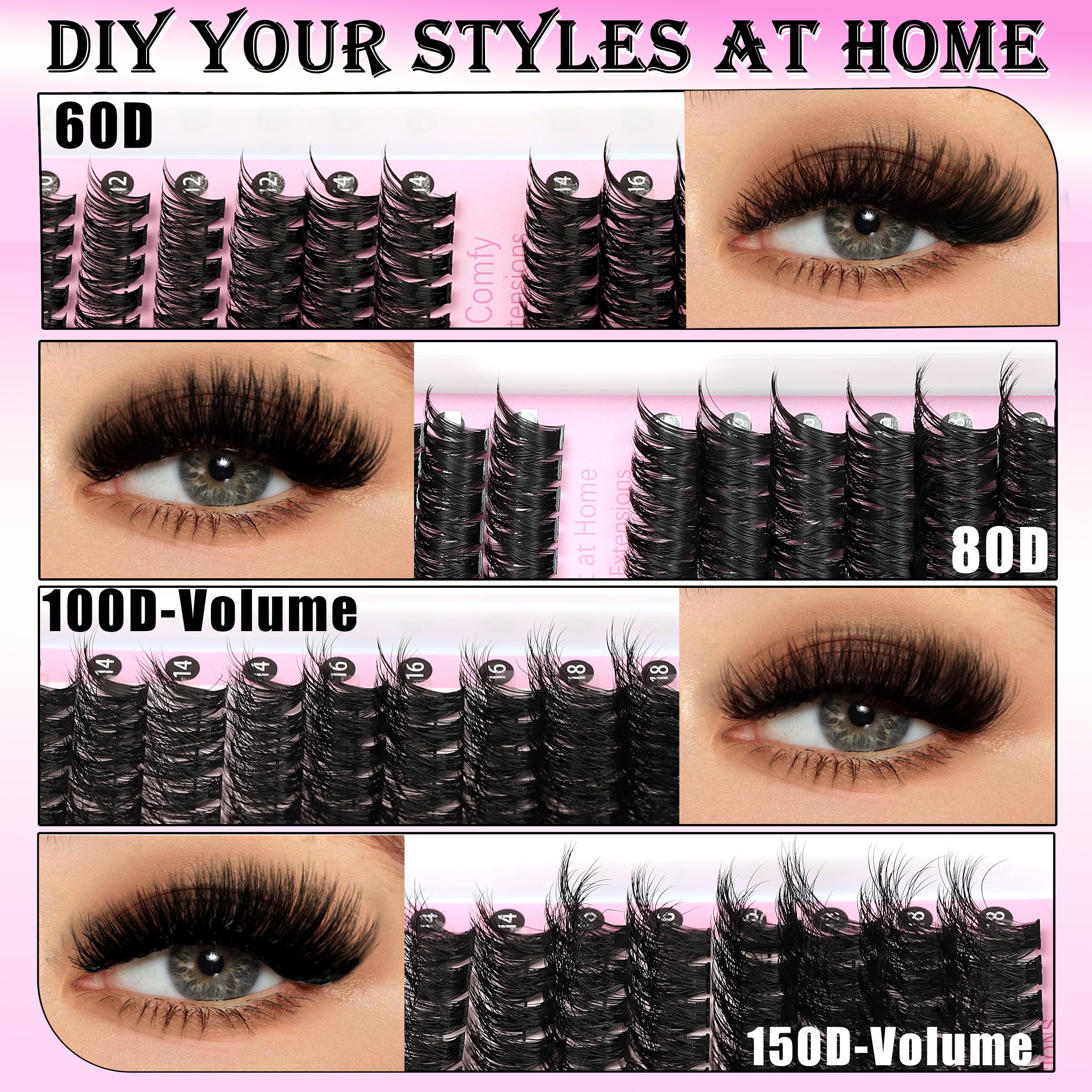 YIDUO wispy 60D 80D lashes for natural volume and lift