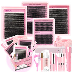 YIDUO 60D cluster lashes tray for natural daytime volume and easy application.