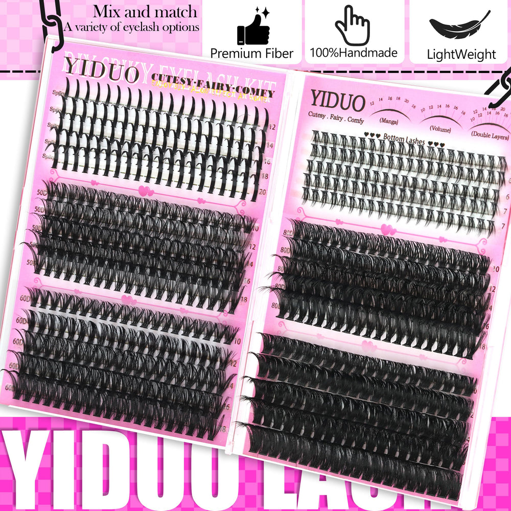 YIDUO Lashes spike clusters collection for dramatic manga fringe