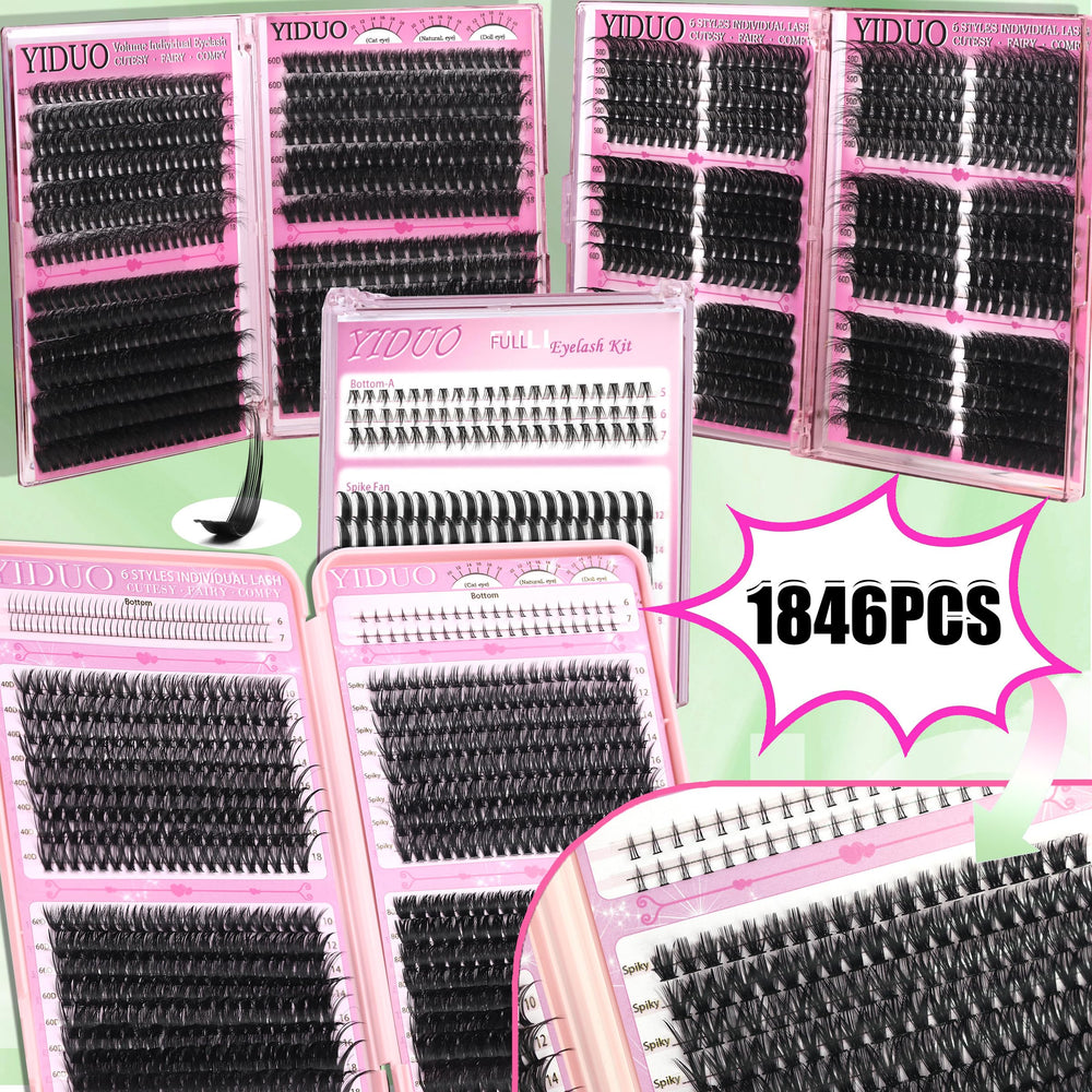 YIDUO Lashes Clusters varied densities 40D-100D for customized fullness