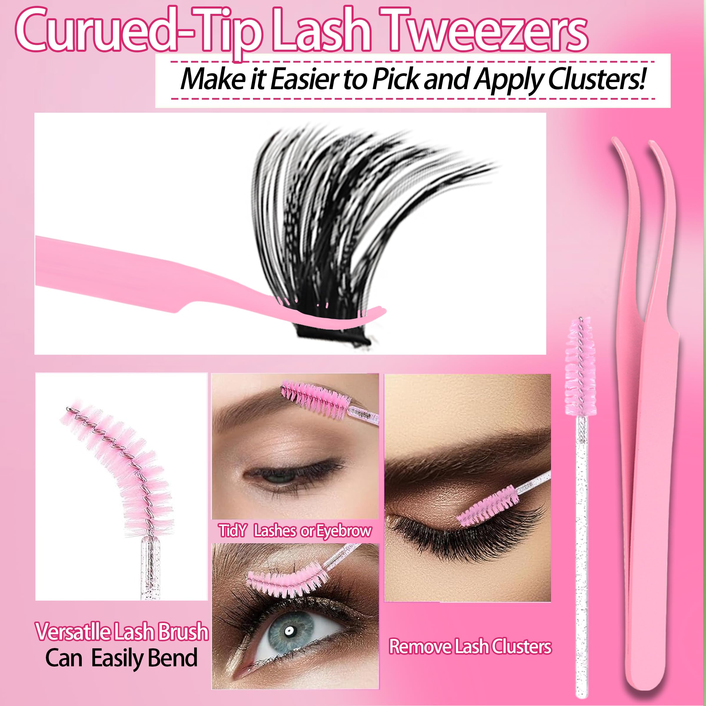 YIDUO styling brushes kit to shape and separate lashes.