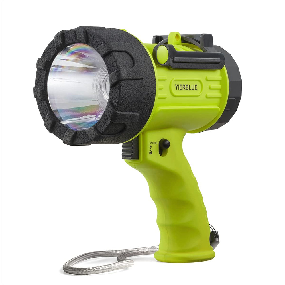 YIERBLUE rechargeable spotlight beam provides sharp, focused light for distant targets.