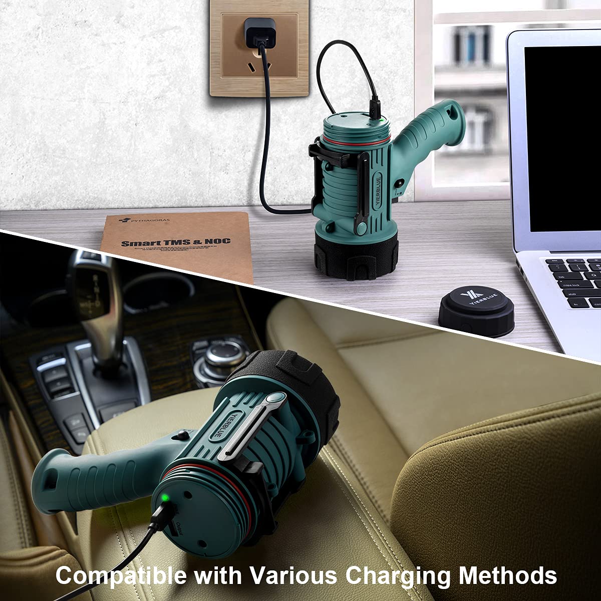 YIERBLUE compact folding stand for hands-free operation.