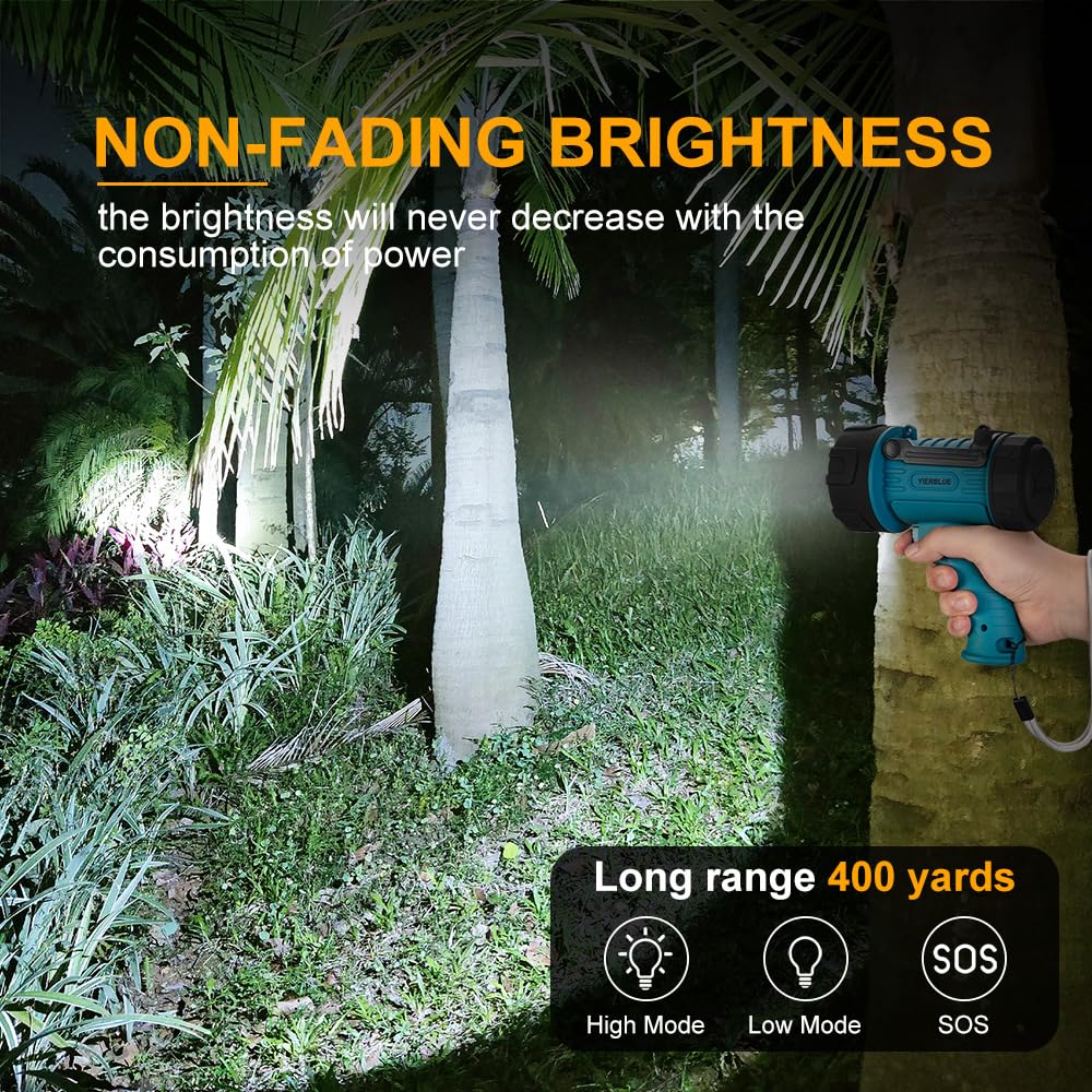 YIERBLUE spotlight in IP67 waterproof housing for rugged outdoor use.