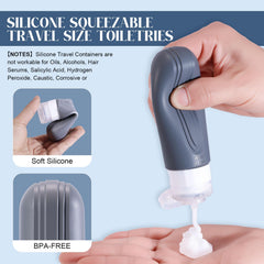 YIIMER silicone travel bottles highlighting leak-proof design