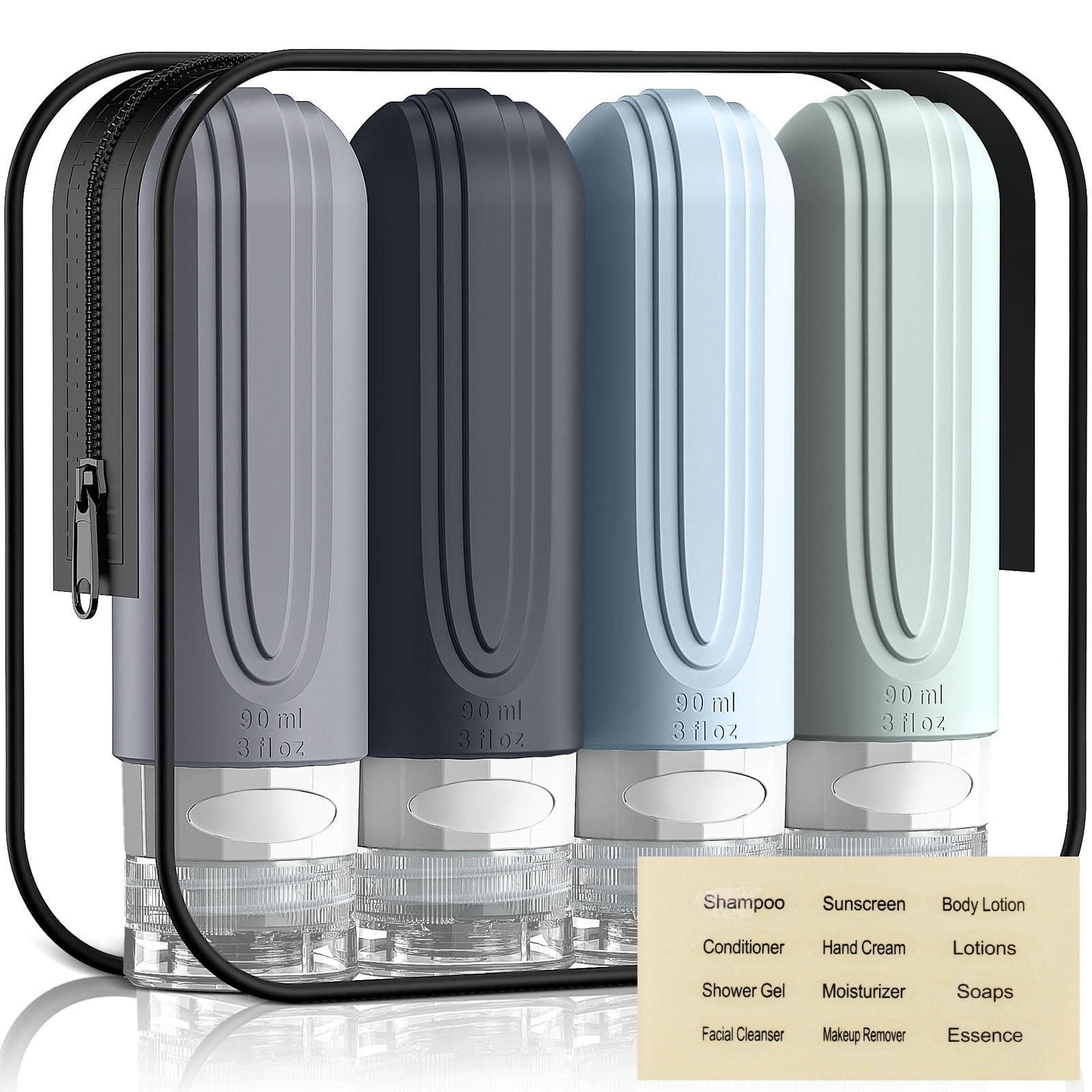 YIIMER travel bottles showing compact 3oz size ideal for carry-on packing