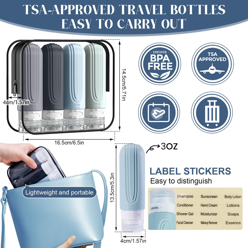 YIIMER wide-opening travel bottles for easy refilling of thicker liquids