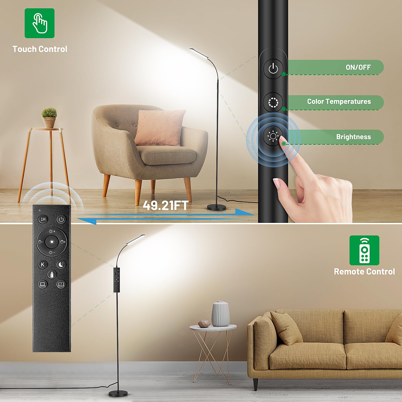 Yikuneng color temperature range from warm to cool for any task.