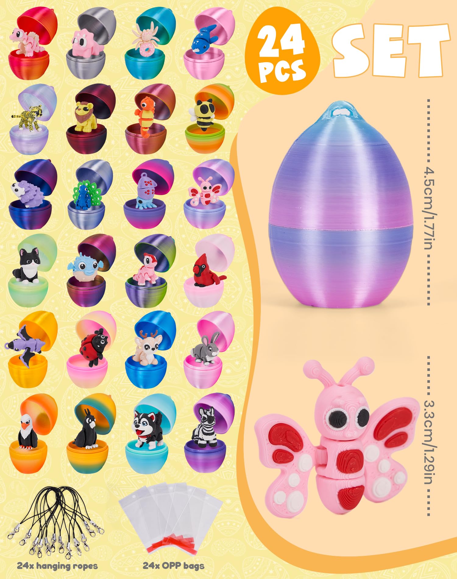 YILCER 3D-printed animals inside eggs offer tactile, joyful play sessions.