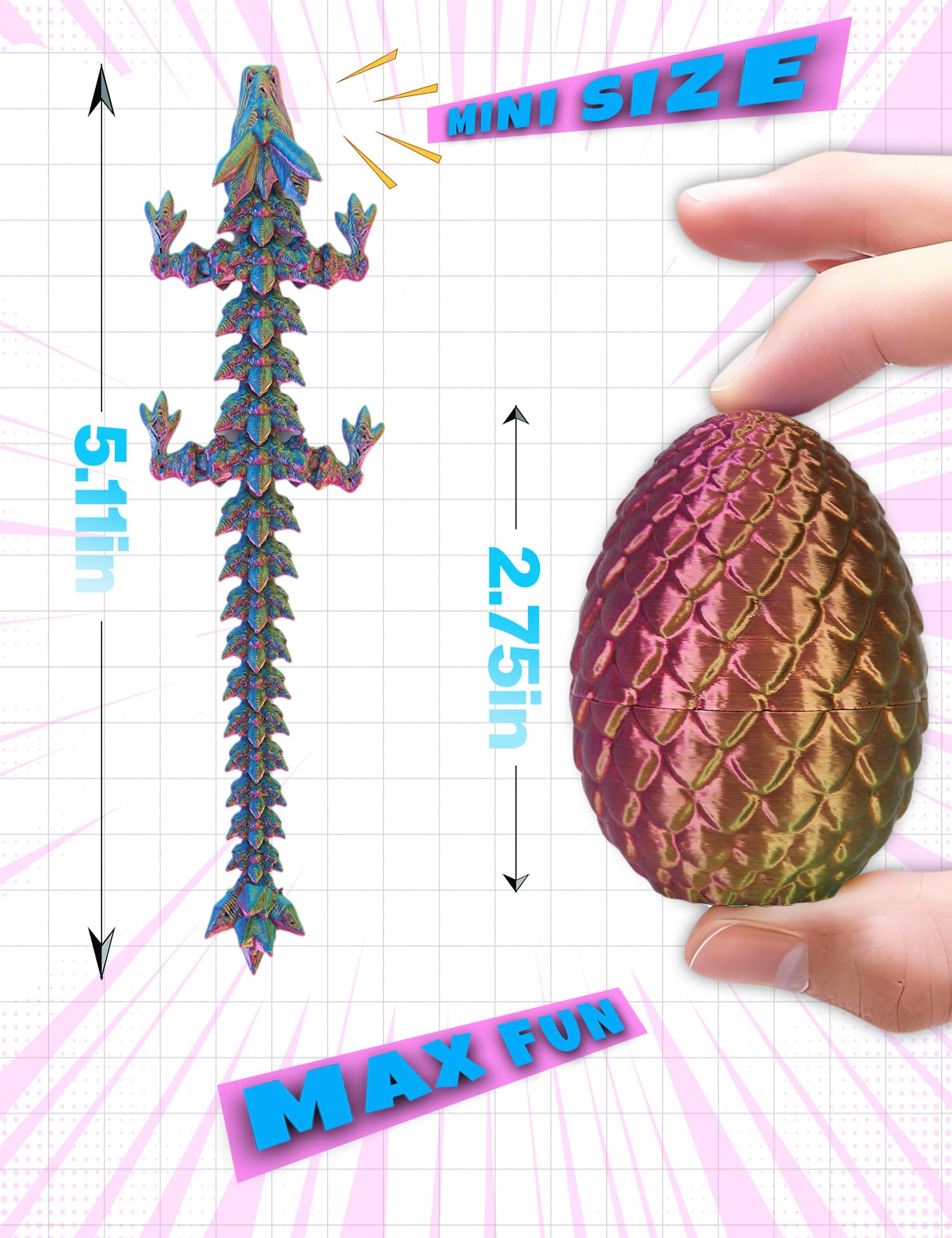 Inside each YILCER egg, a unique posable dragon figure awaits.