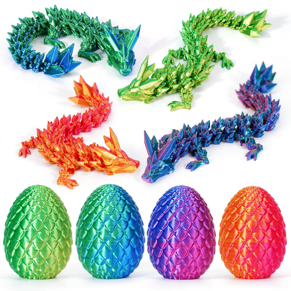 YILCER dragon eggs complete set in basket for Easter decor and gifts