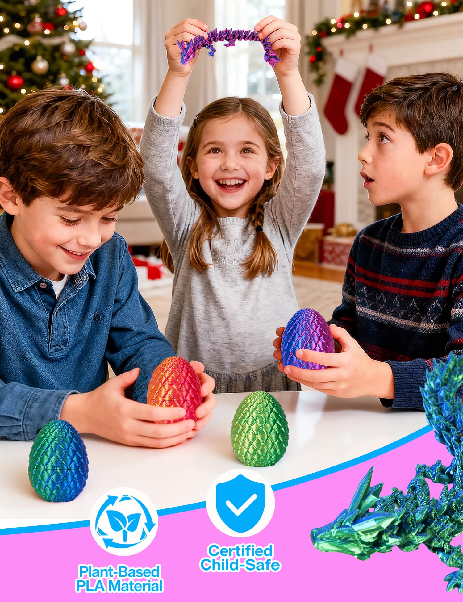 YILCER dragon eggs warning edge visible for safe handling guidance