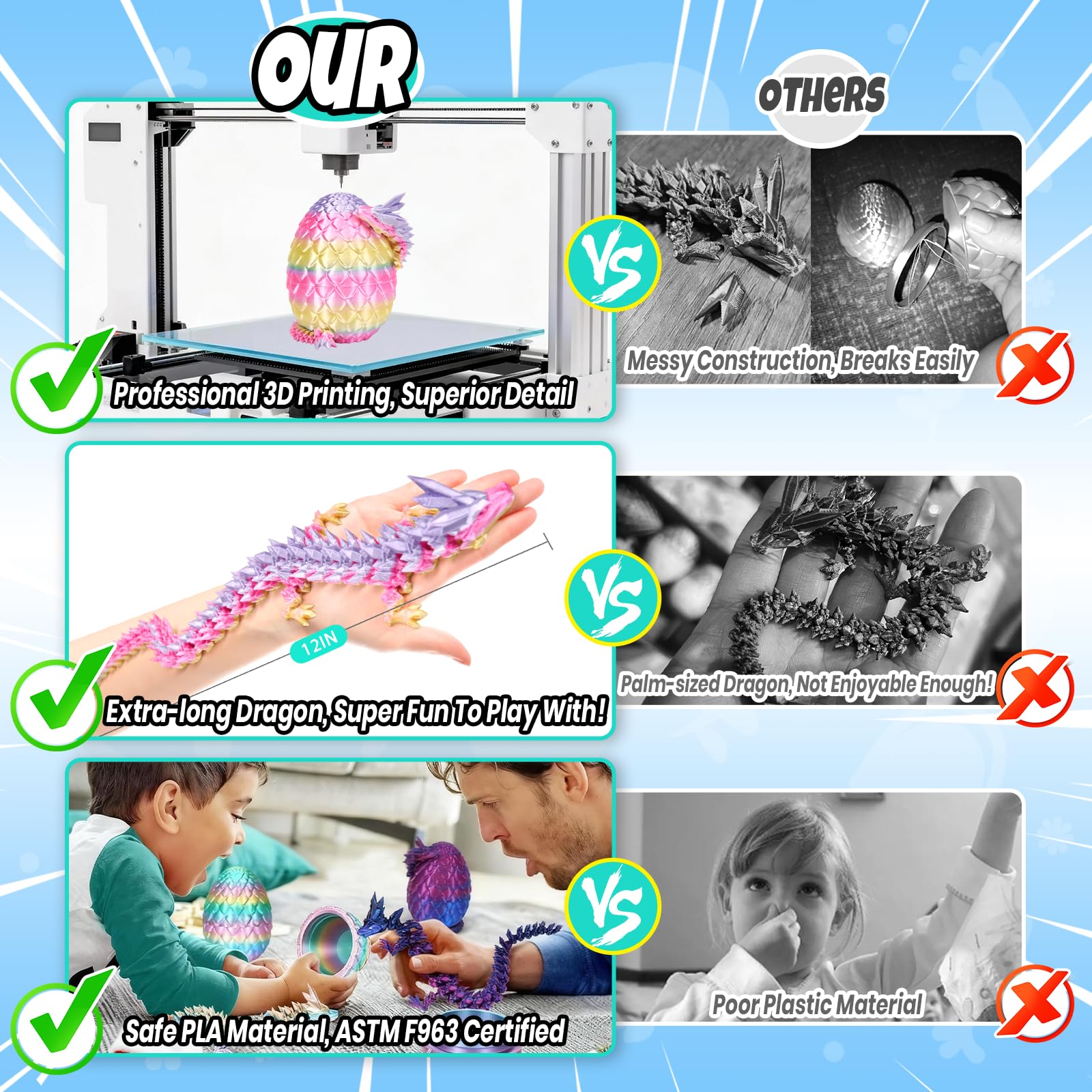 YILCER eco-friendly PLA construction supports safe gifting