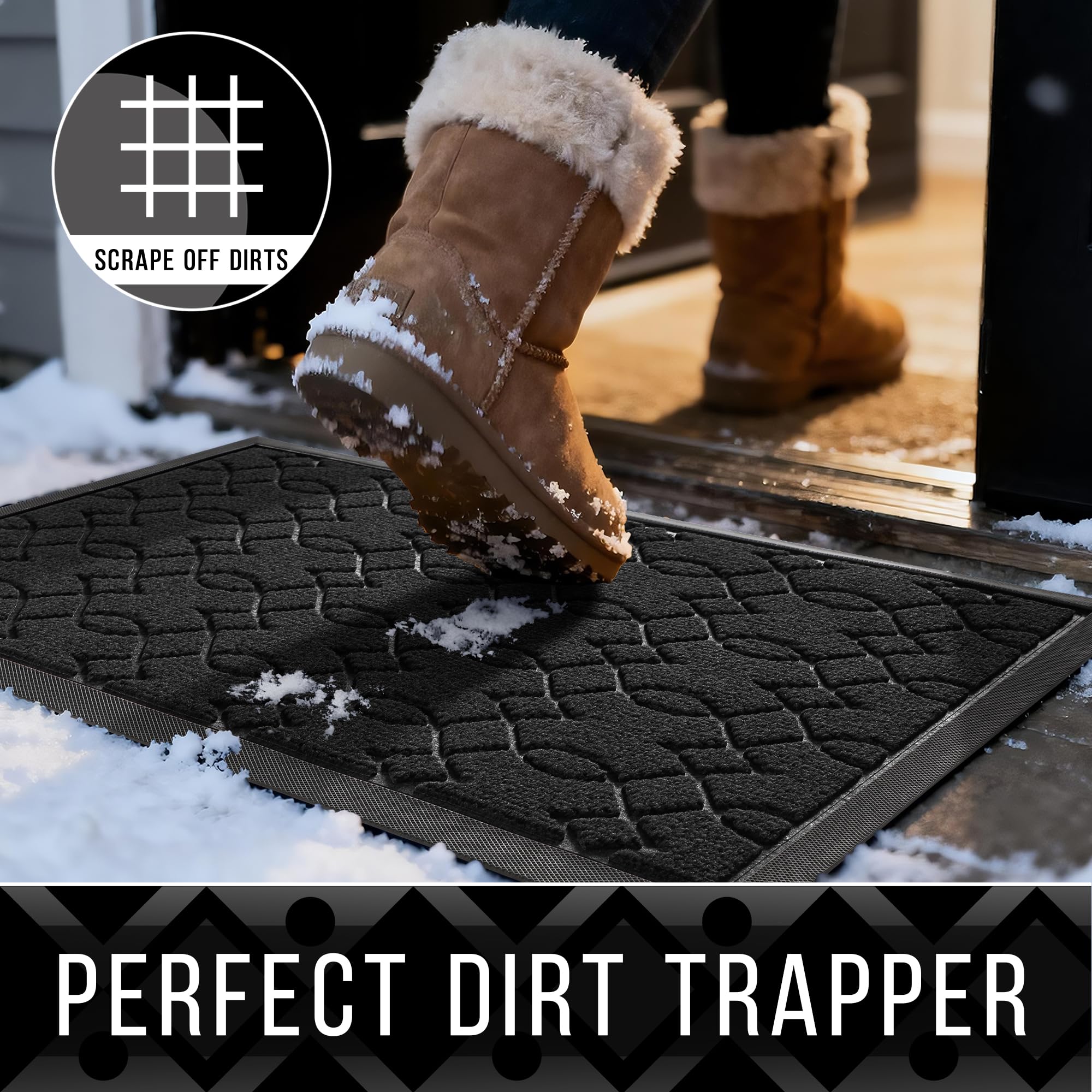 Yimobra outdoor mat moisture absorption surface keeps floors dry on wet days