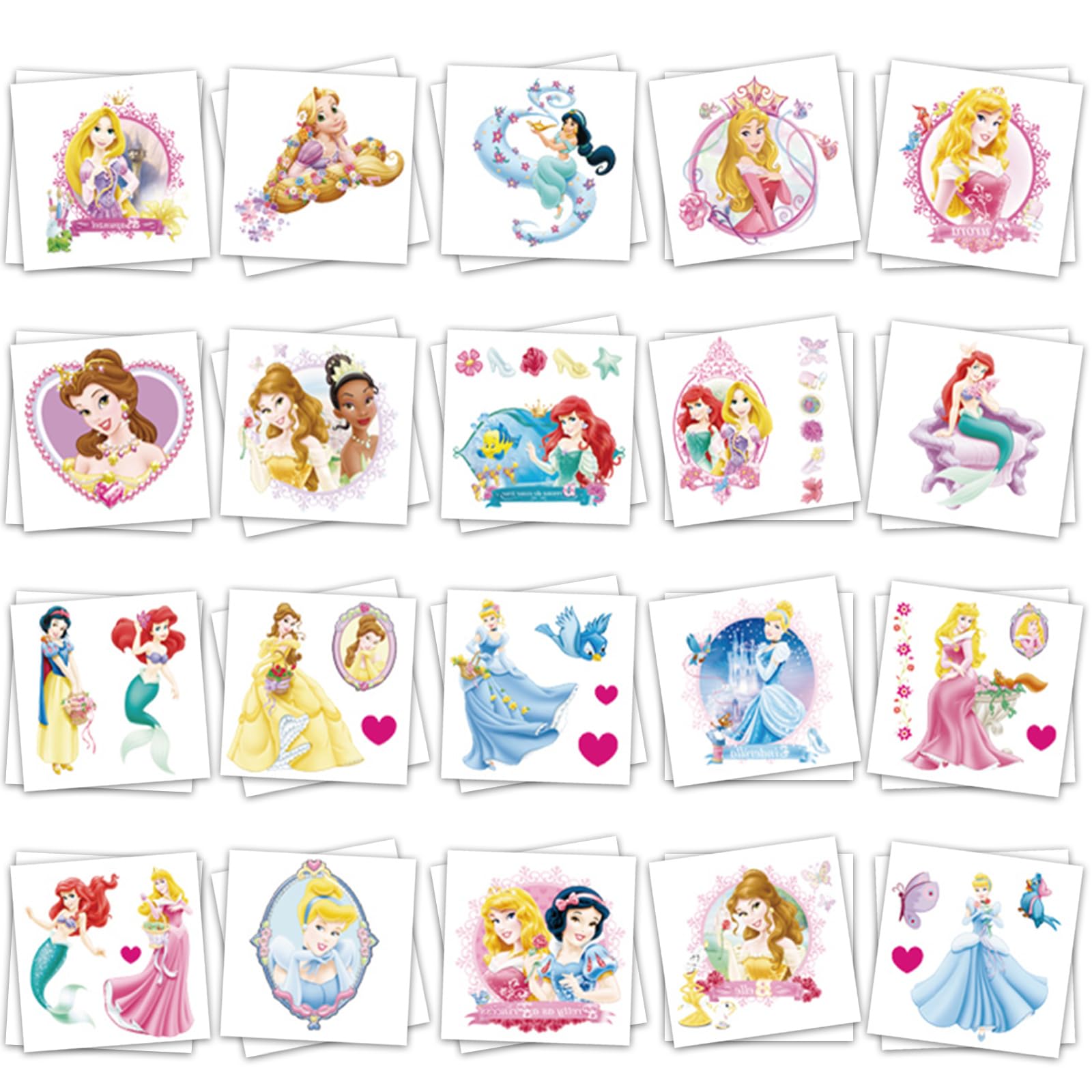 YINFENGKANHAI Disney Princess tattoos sheet 01 for party favors and kid-friendly crafts at home