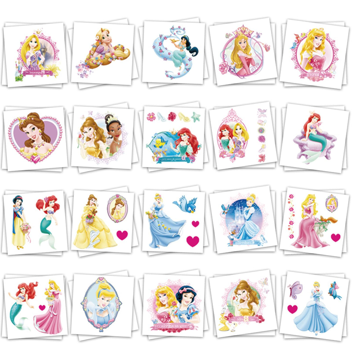 YINFENGKANHAI Disney Princess tattoos sheet 01 for party favors and kid-friendly crafts at home