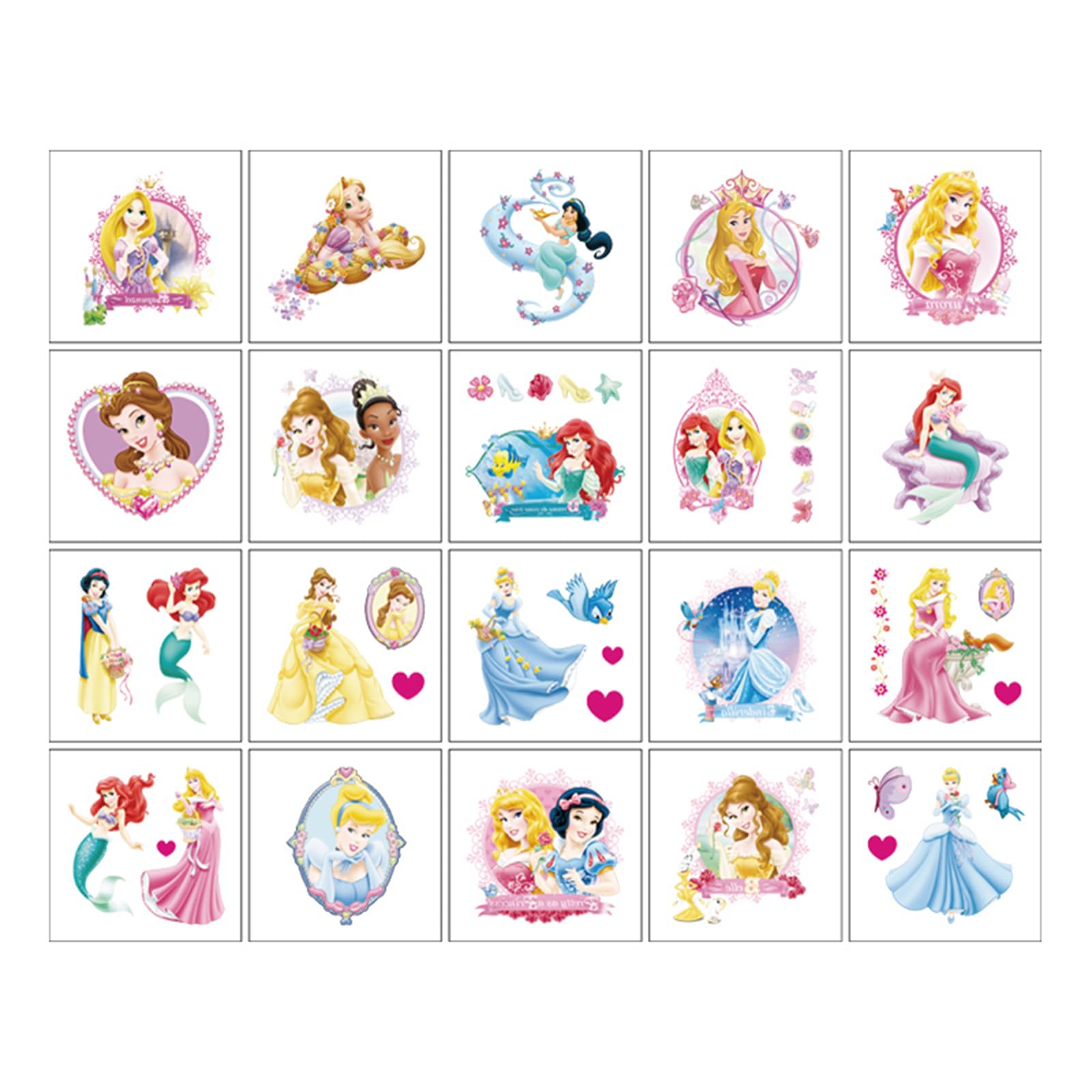 YINFENGKANHAI Disney Princess tattoos sheet 05 easy to apply to clean skin and remove
