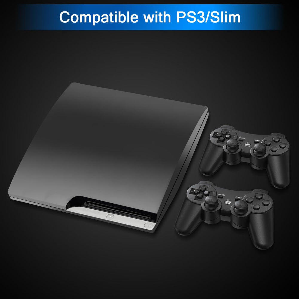 Yinjie PS3 wireless controller back view with textured grips for precise control.
