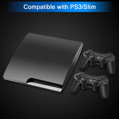 Yinjie PS3 wireless controller back view with textured grips for precise control.