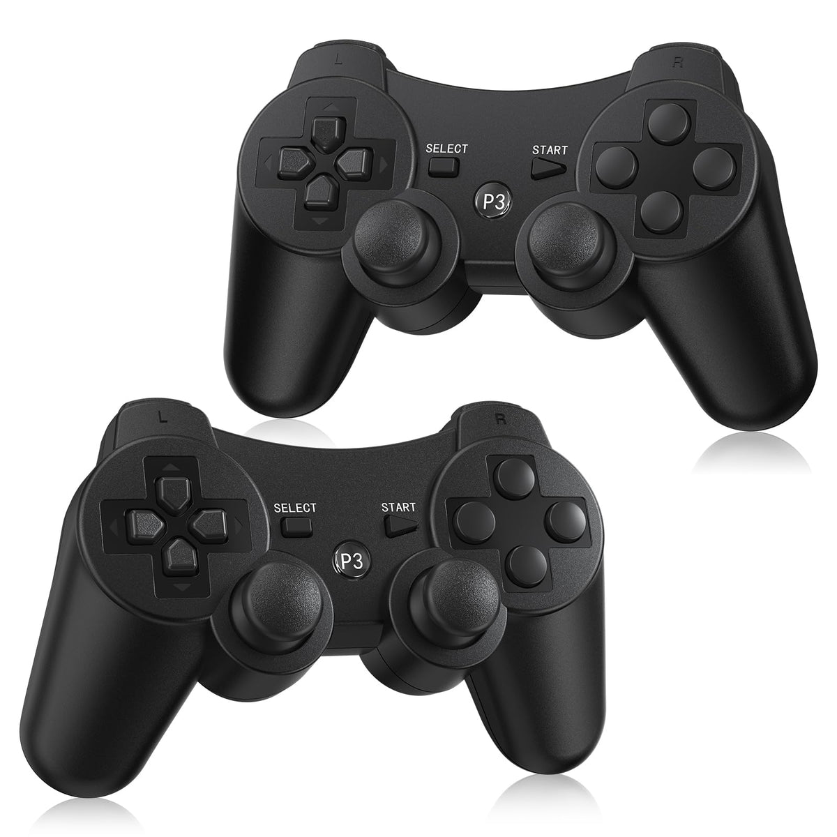 Yinjie PS3 wireless controller front view showing ergonomic grip for extended play.