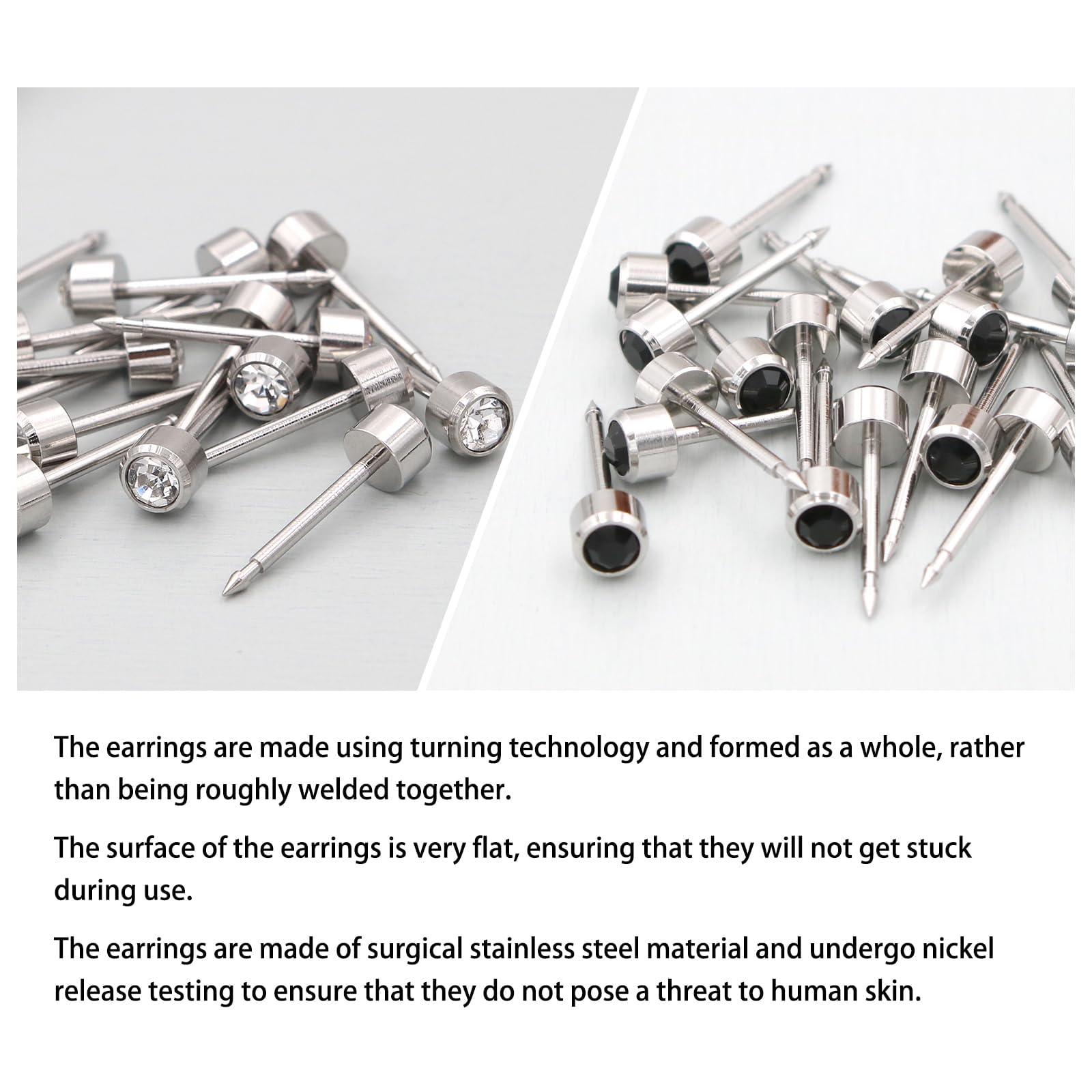 YINPAD 24 surgical-grade ear studs ready for hygienic piercing use.
