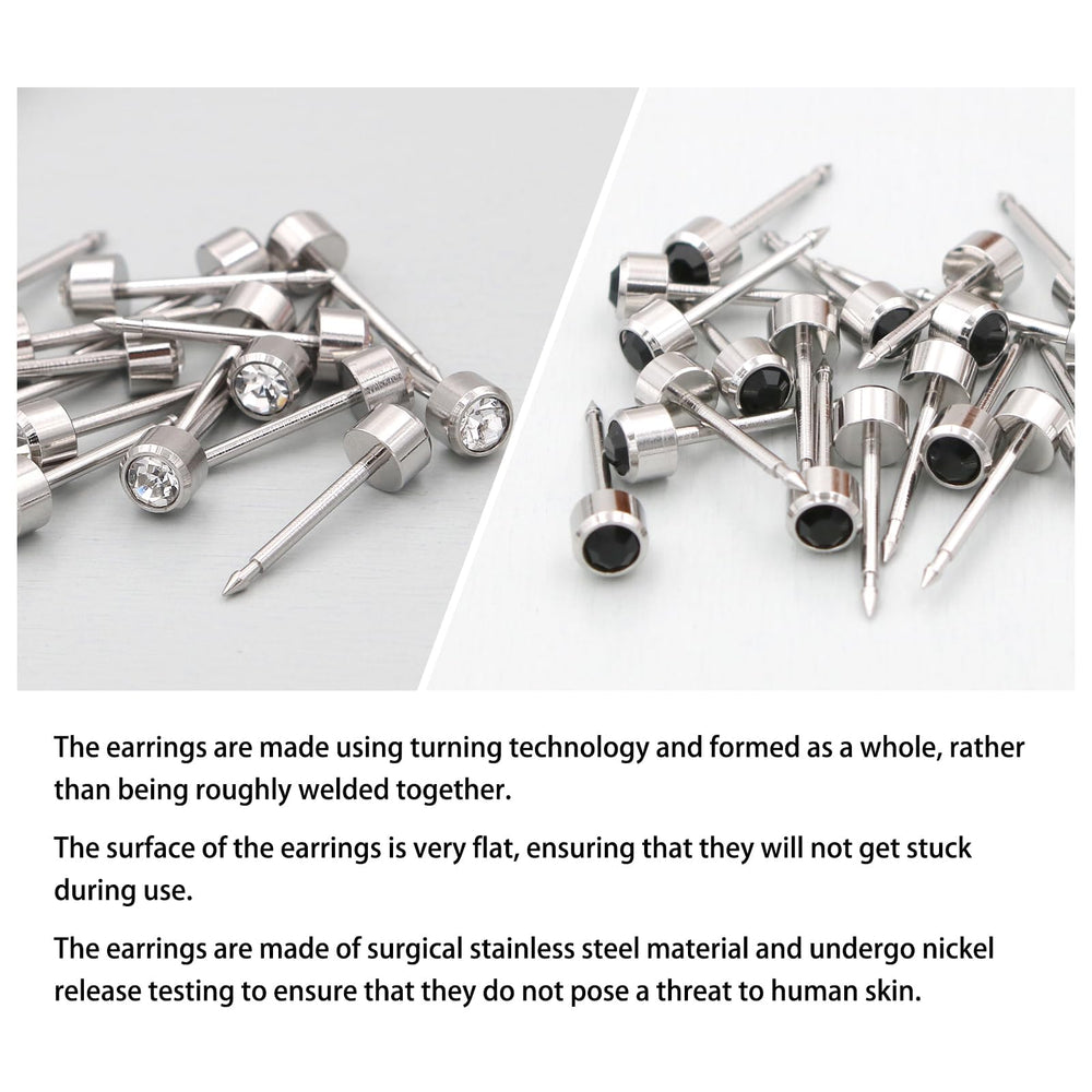 YINPAD 24 surgical-grade ear studs ready for hygienic piercing use.