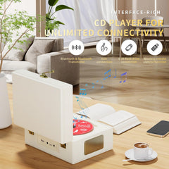 Yintiny leather CD player with built-in speakers delivering clear room-filling sound