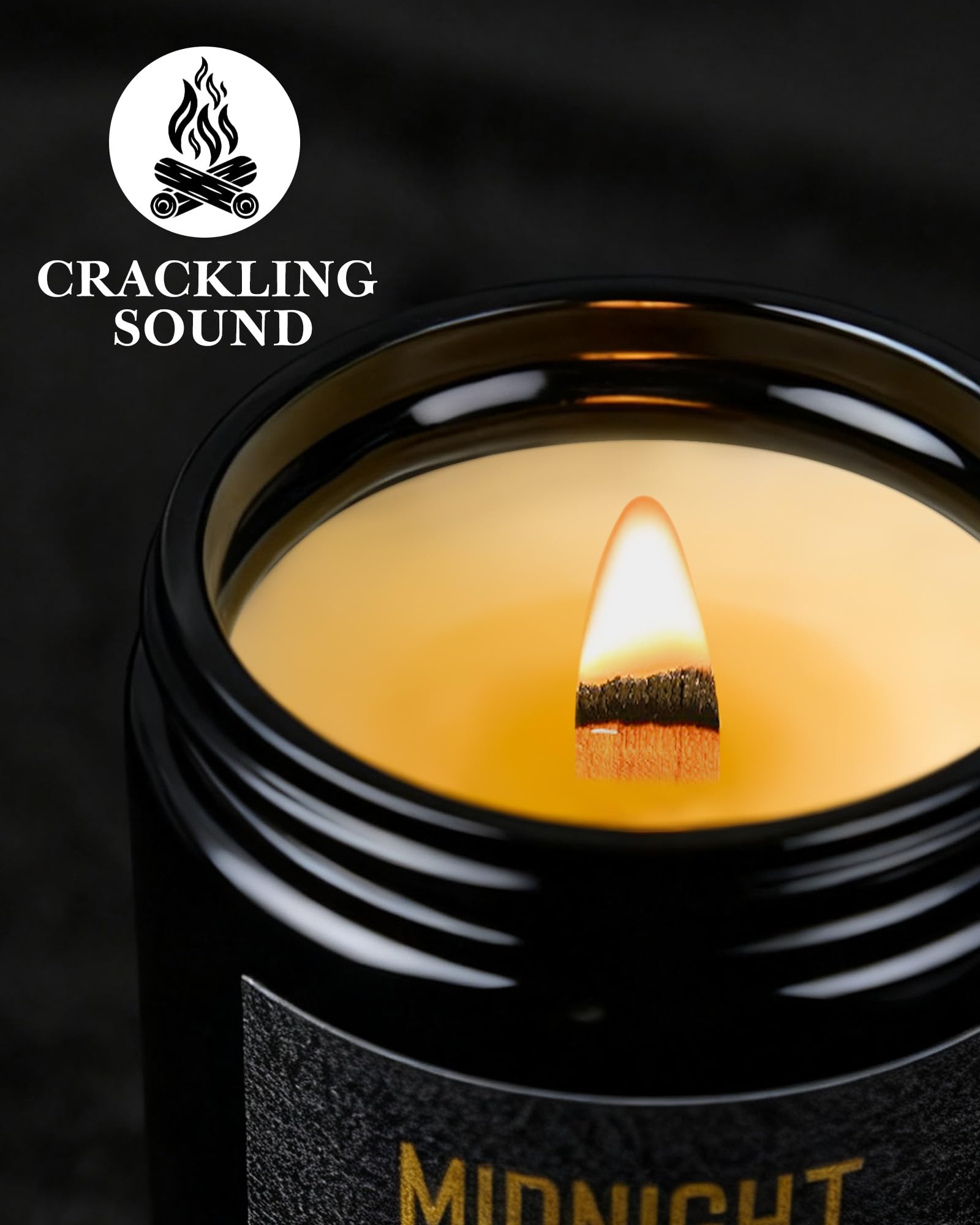 Yinuo Candle Wood wick crackles like a cozy hearth.