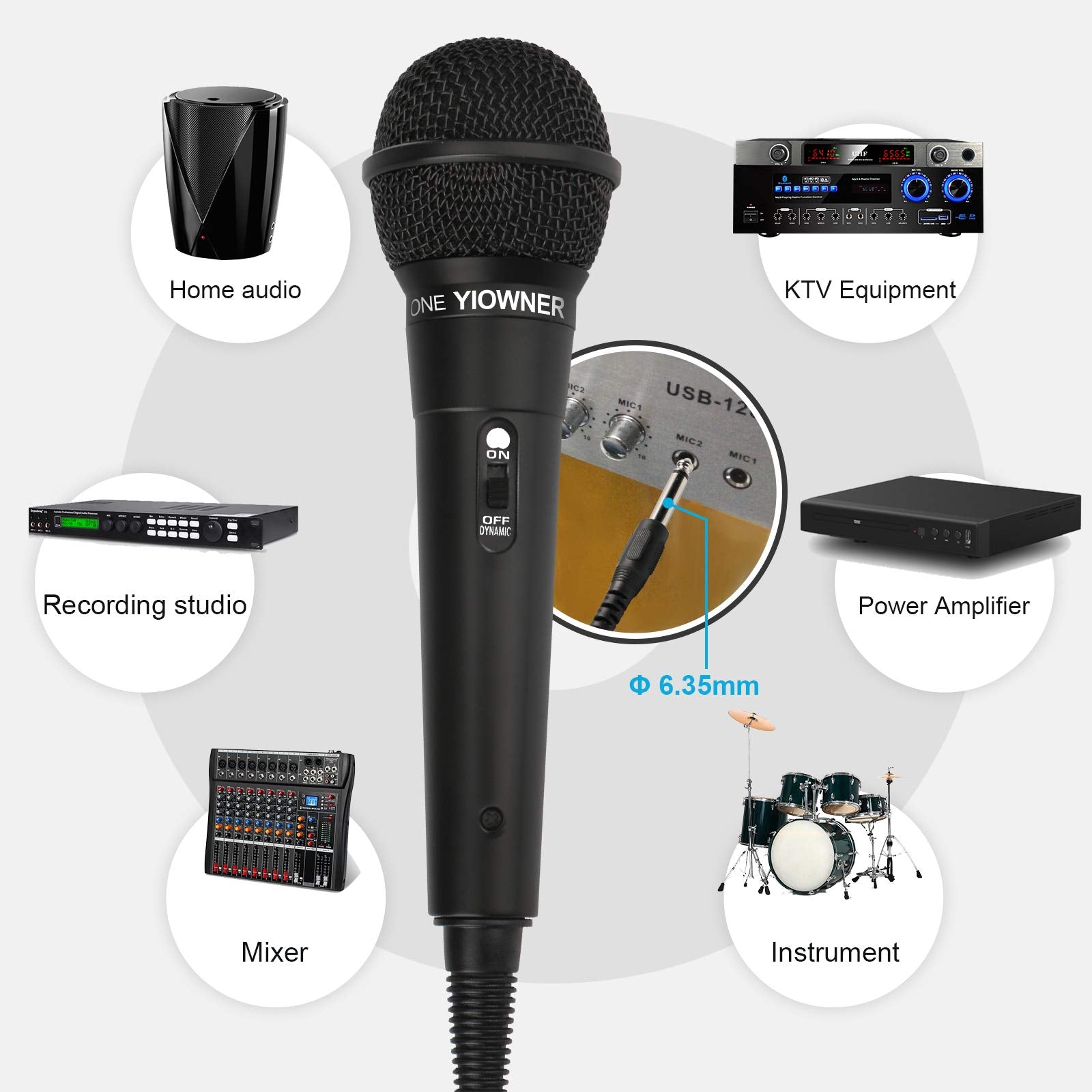 Yiowner handheld dynamic mic with ergonomic design for comfort during long sessions