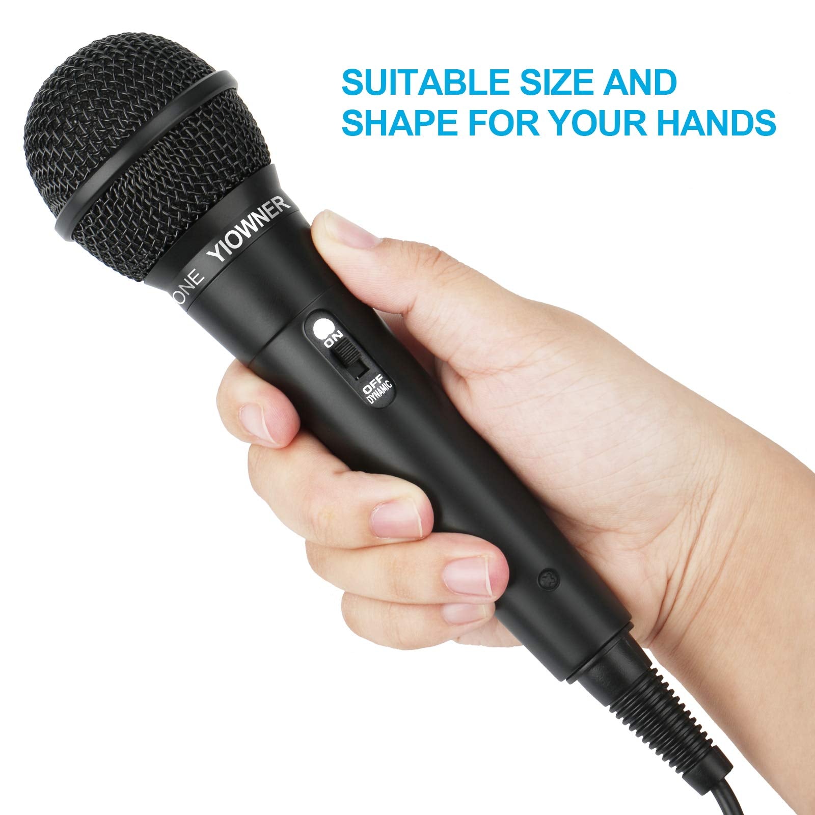 Yiowner plug-and-play microphone with ON/OFF switch for quick setup