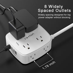 YISHU three-side design outlets for easy access and space-saving organization.