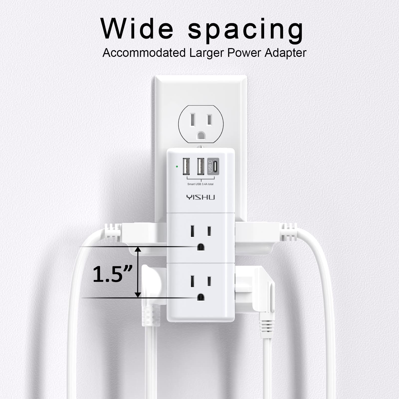 YISHU USB port panel delivering smart charging for USB devices.