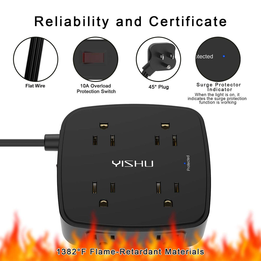 YISHU back mounting holes for secure wall or under-desk installation