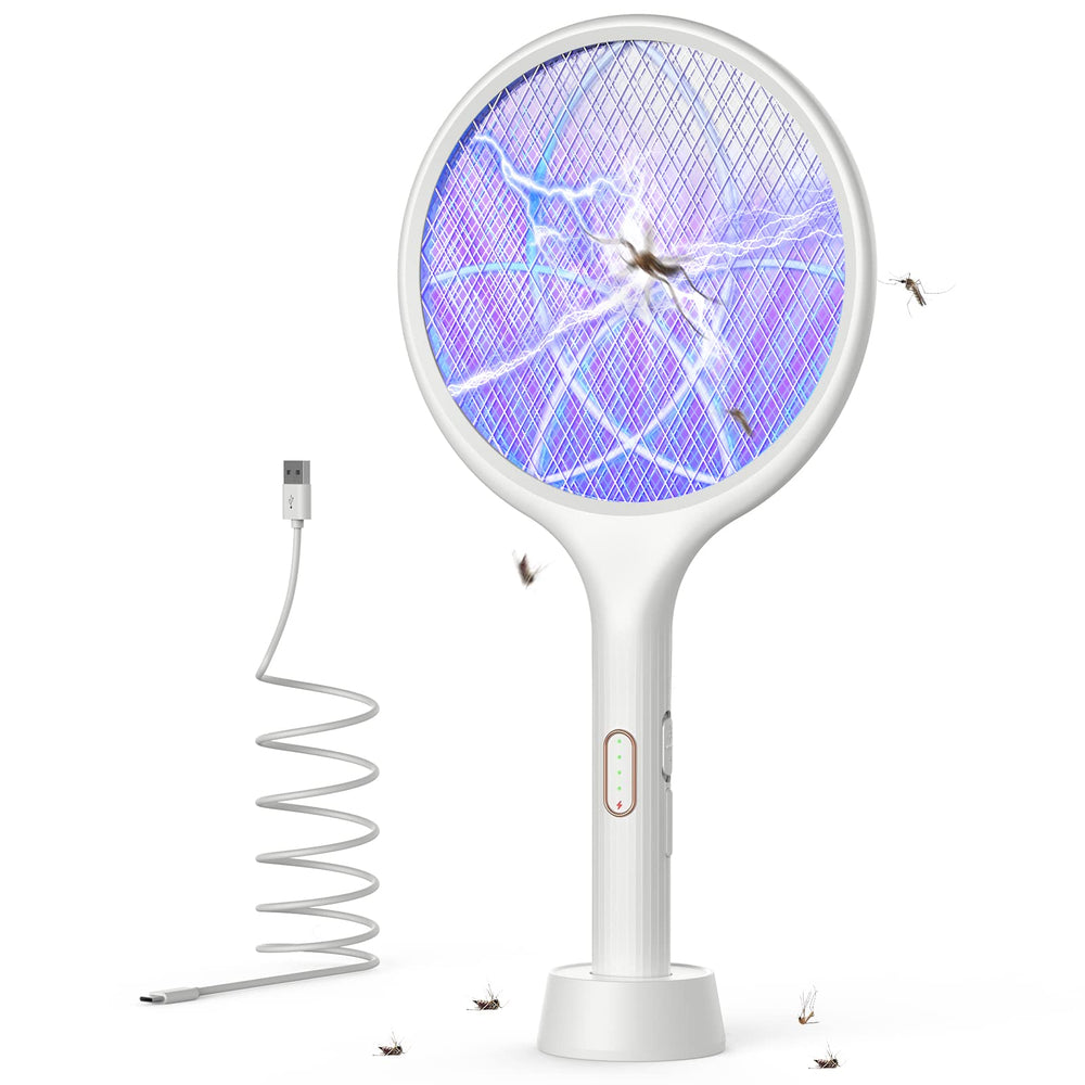 YISSVIC electric fly swatter base attracts pests for quick zap.