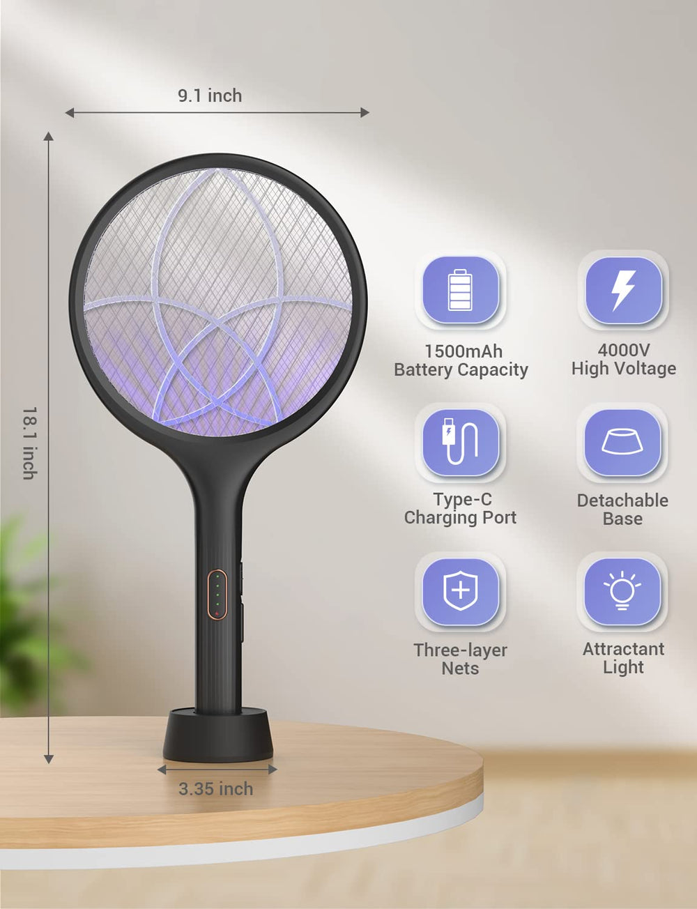 Easy-clean design to remove dead insects after use.