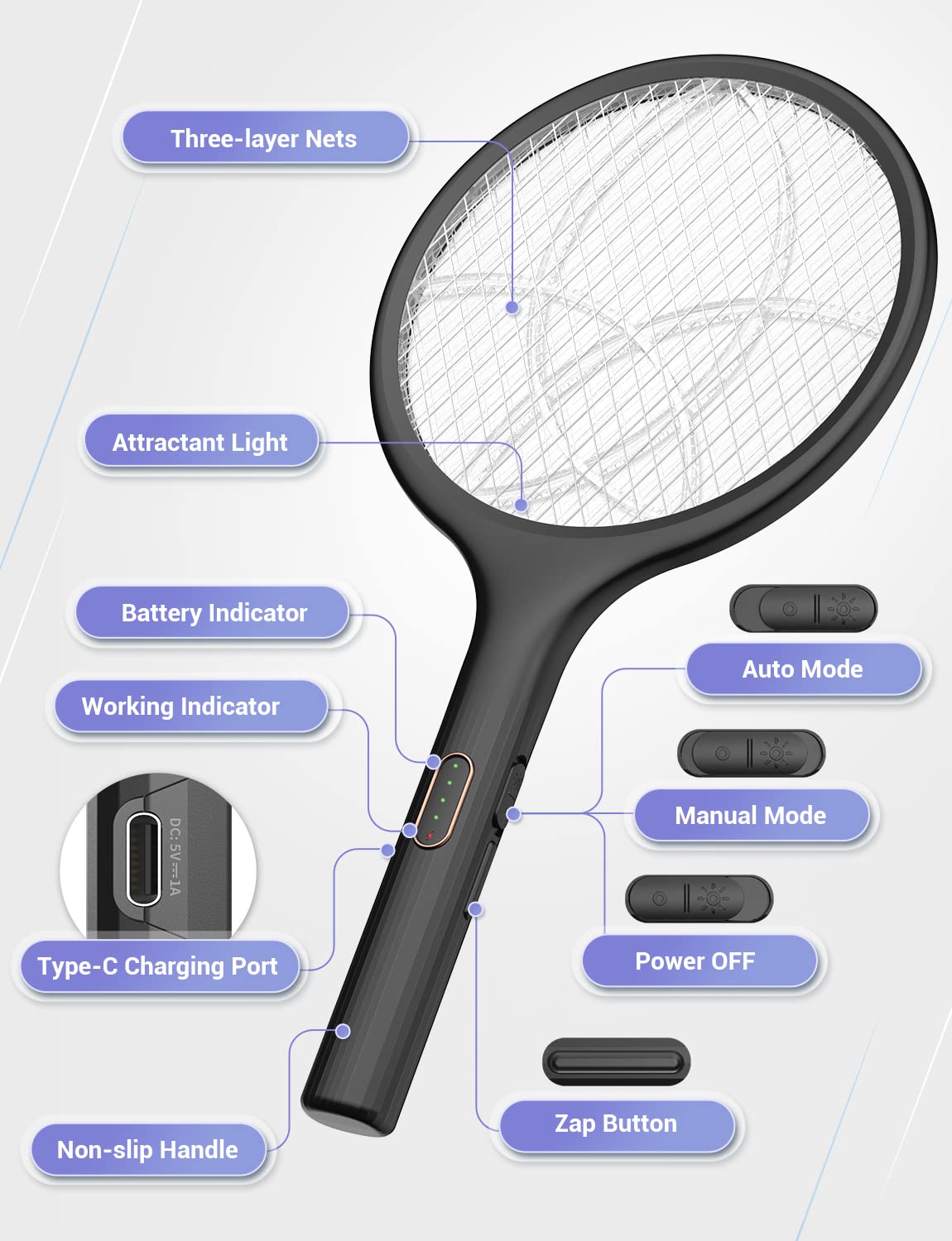 Long 59-inch charging cable enhances placement flexibility.
