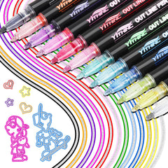 YITHINC 12-color glitter outline markers set ready for Easter crafts and card accents