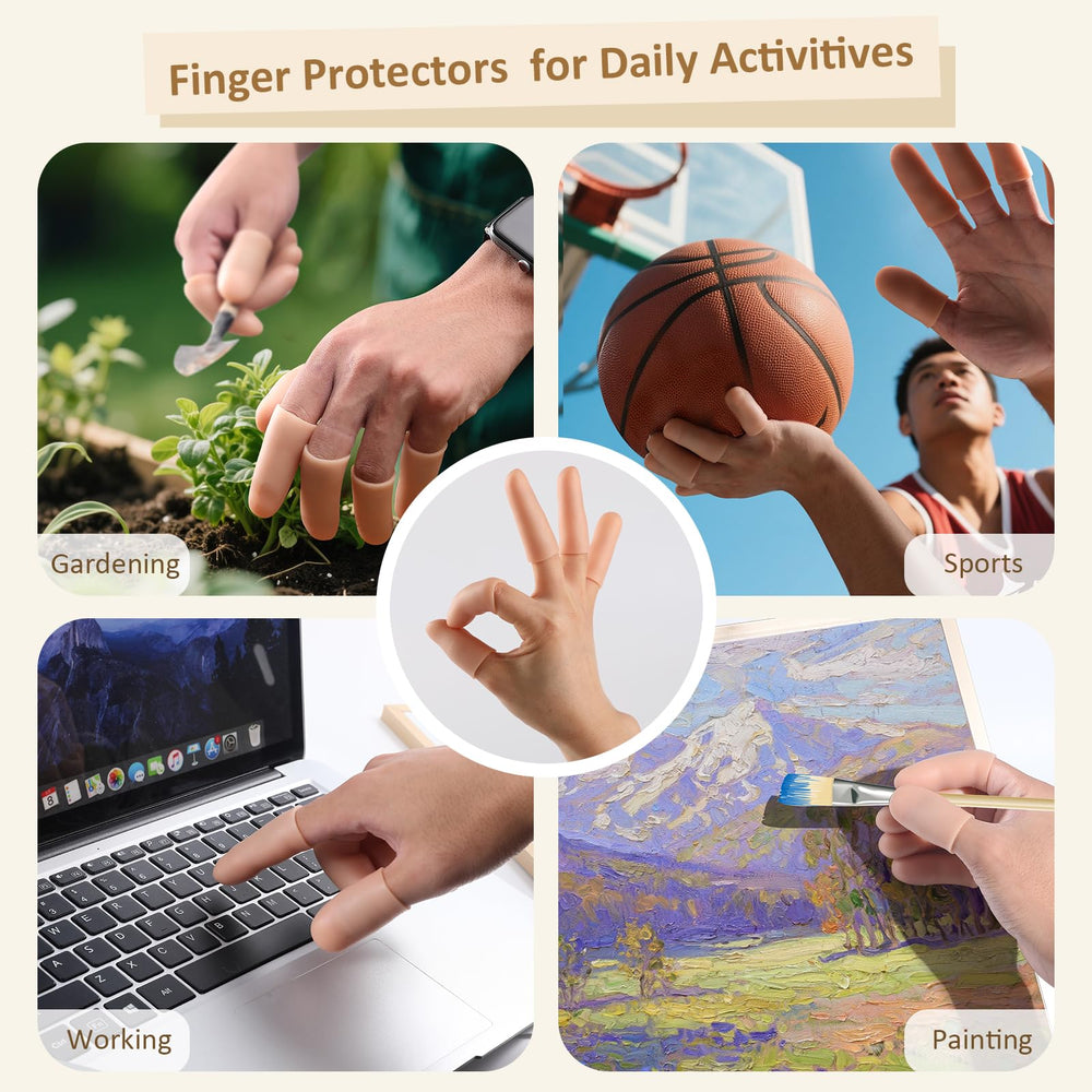 YIVCKOM gel finger cots closeup shows flexible, reusable gel material.