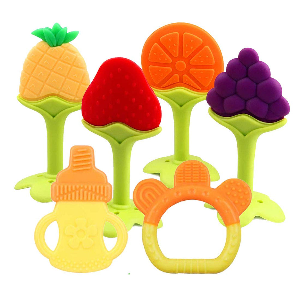 YIYEE baby teething toy apple design soothes gums and supports early oral exploration