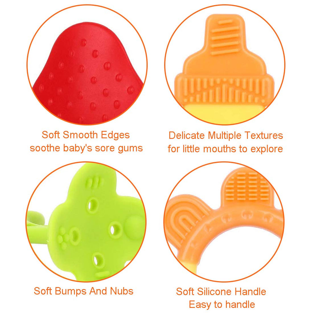 YIYEE teething toy banana shape aids grip development while offering cool relief