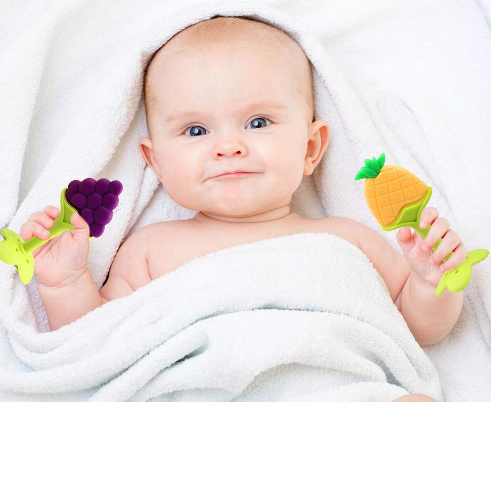 YIYEE kiwi teether fosters fine motor skills with easy-to-hold design