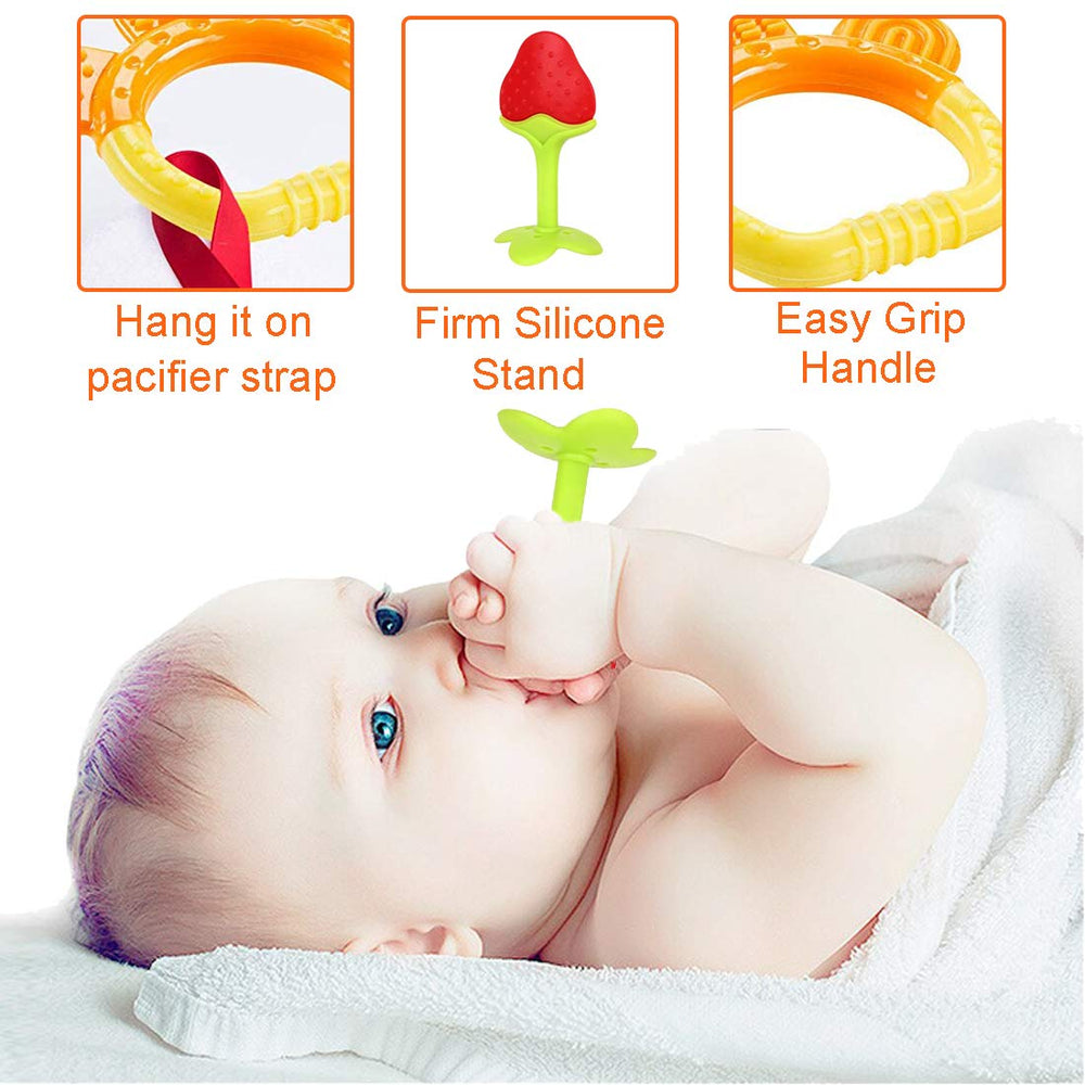YIYEE orange teether helps hand-eye coordination during play